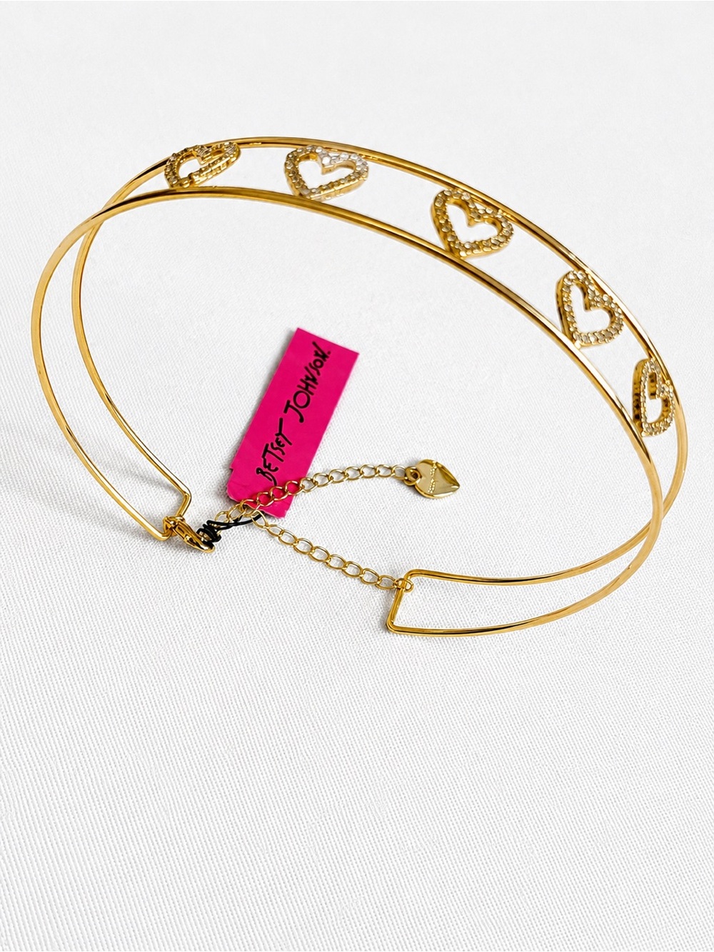 Betsey Johnson - Gold Crystal Heart Chocker - Picture 3 of 4